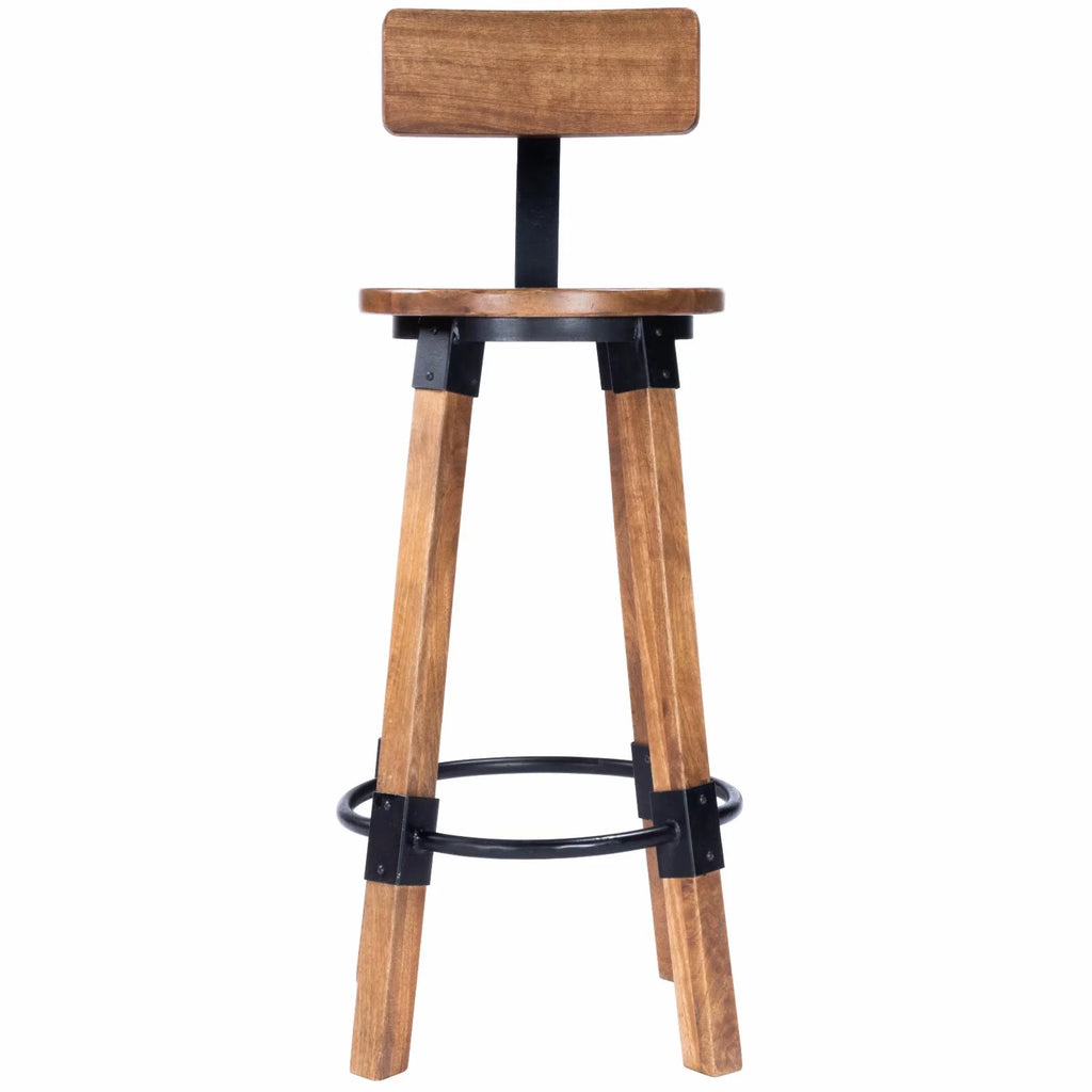 Beige Mango Wood & Metal Bar Stool P141011