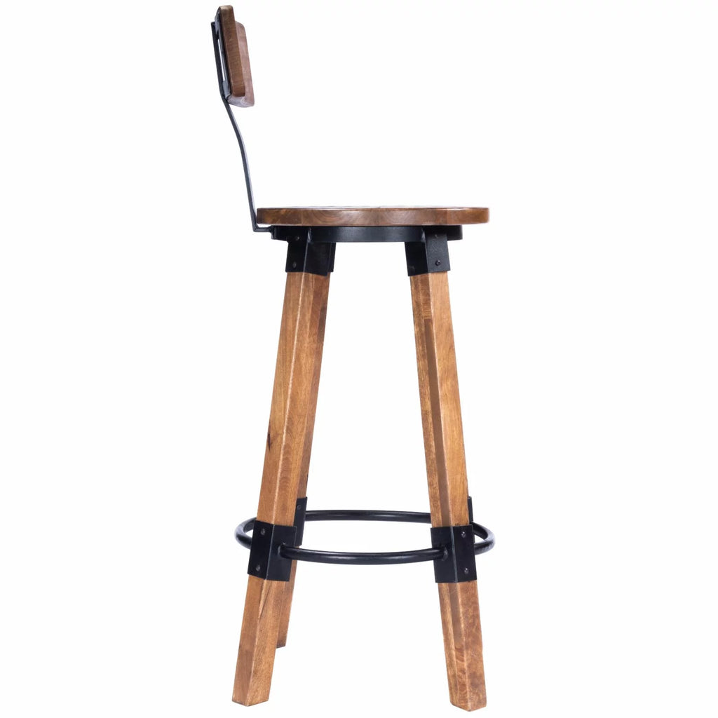 Beige Mango Wood & Metal Bar Stool P141011