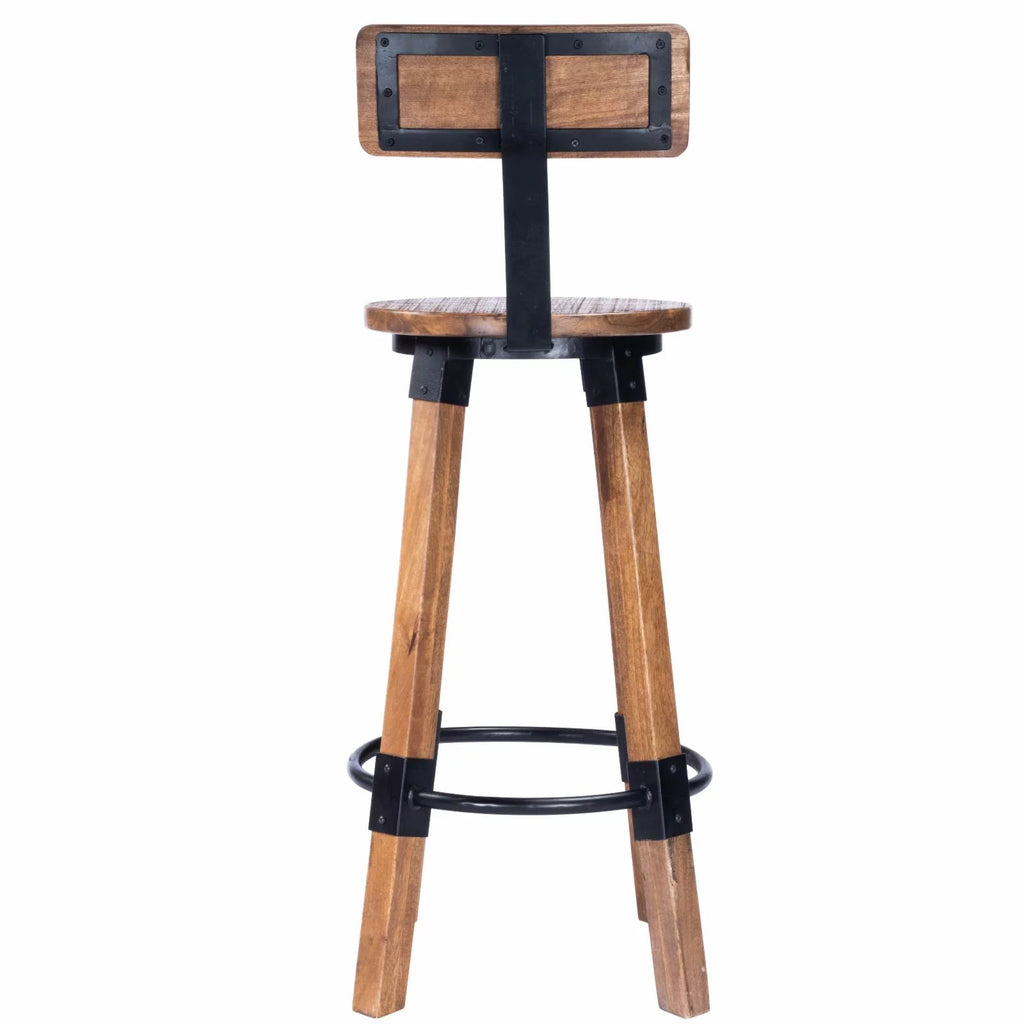 Beige Mango Wood & Metal Bar Stool P141011
