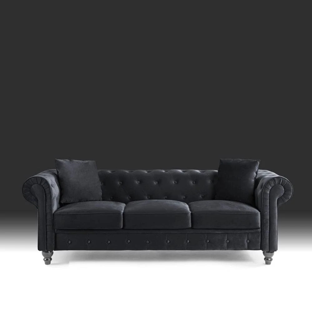 Purple Microfiber Chesterfield Sofa R76823