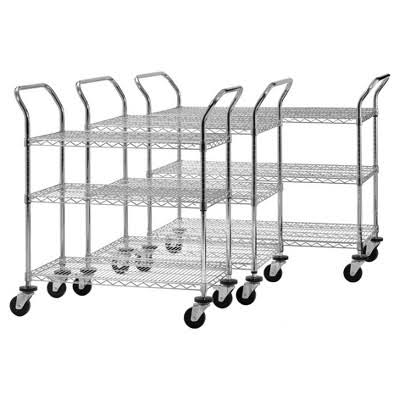 Chrome Wire Shelf Cart D9376