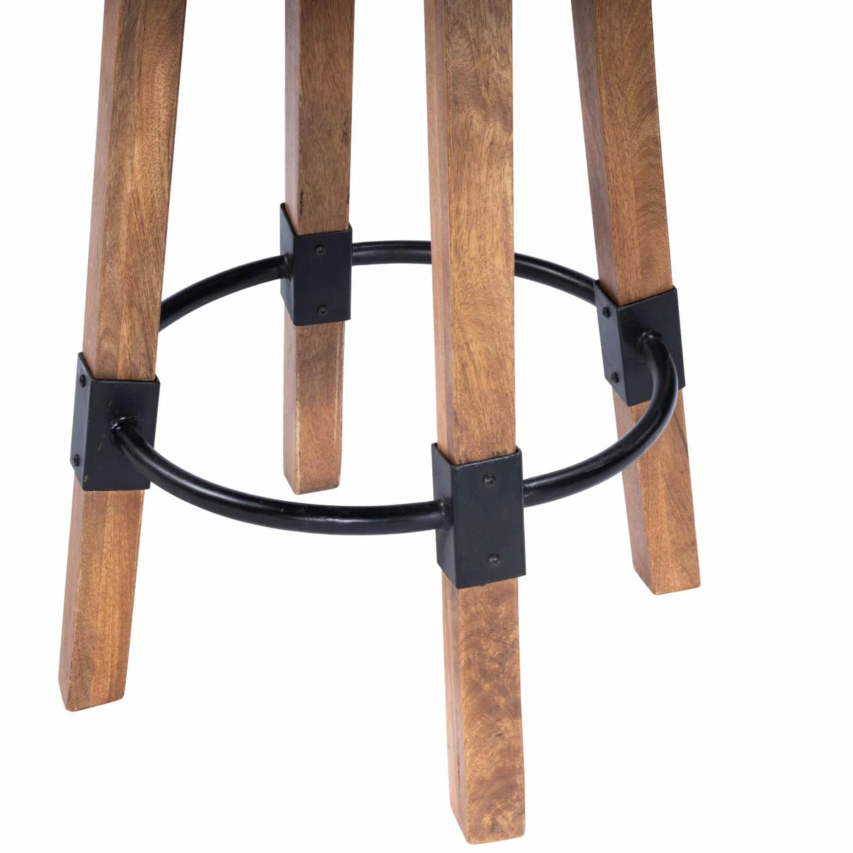Beige Mango Wood & Metal Bar Stool P141011