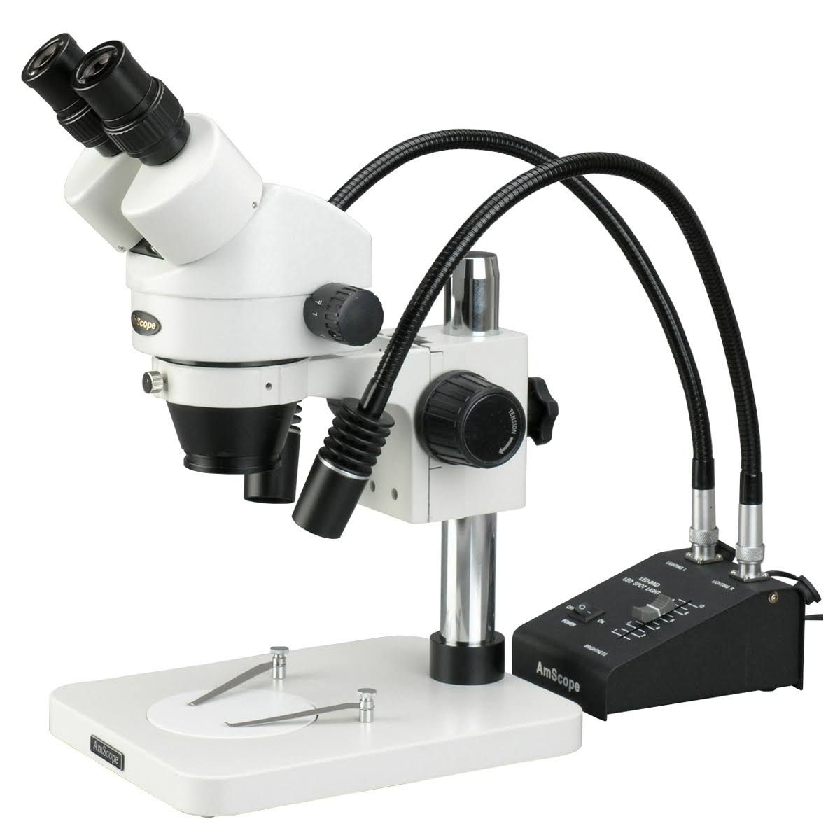 3.5X-180X Zoom Stereo Microscope with Gooseneck LED Lights P40668