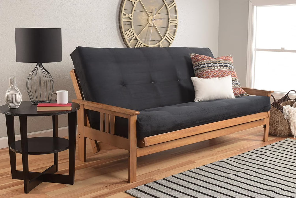 Black Suede Fabric Futon Mattress W655